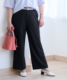 nissen | ＜大きいサイズ＞しわになりにくい軽やかなスマイルさんのためのキレイに見えるワイドパンツ（接触冷感・UVカット）(パンツ)