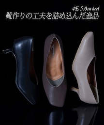 7days Life Styling | 【ゆったり幅広】オブリークトゥパンプス（低反発中敷）（ワイズ４E）(パンプス)