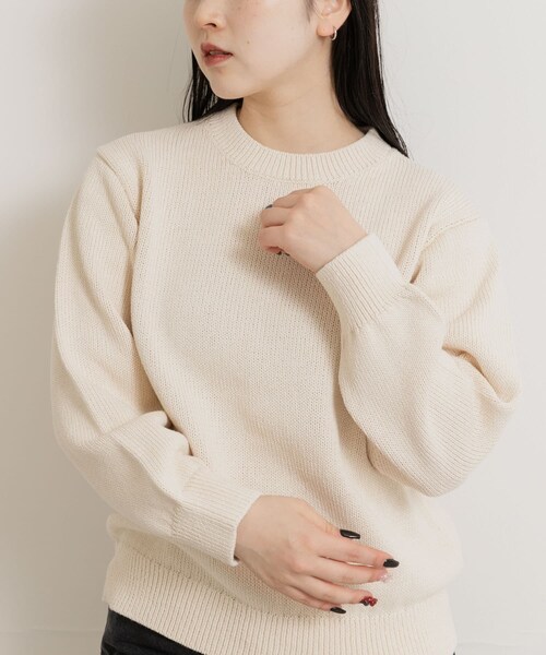 THE GOODLAND MARKET（ザグッドランドマーケット）の「米富繊維　WASHI COTTON KNIT PULLOVER（ニット/セーター・レディース・31PINK/14BLACK/40IVORY・1/3）」の5枚目の写真