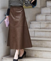 nissen | ロング丈フェイクレザースカート(スカート)