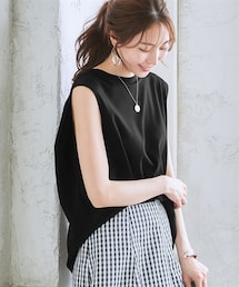 nissen | ノースリーブカットソー(綿100％シルケット）(Tシャツ/カットソー)