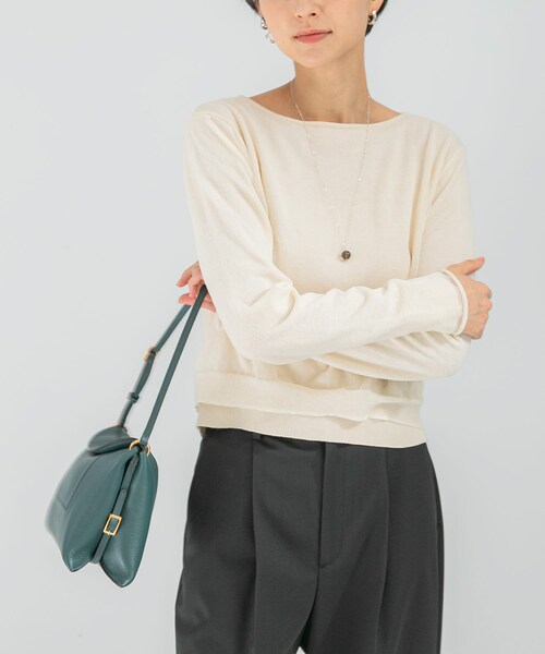 URBAN RESEARCH ROSSO（アーバンリサーチロッソ）の「シアーレイヤードニット（ニット/セーター・レディース・OFF WHITE/PINK・Free）」の8枚目の写真