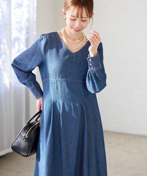 ROPE' PICNIC(ロペピクニック)の「デニムワンピース(ワンピース・レディース・ブラック/ネイビー・36/38)」の3枚目の写真
