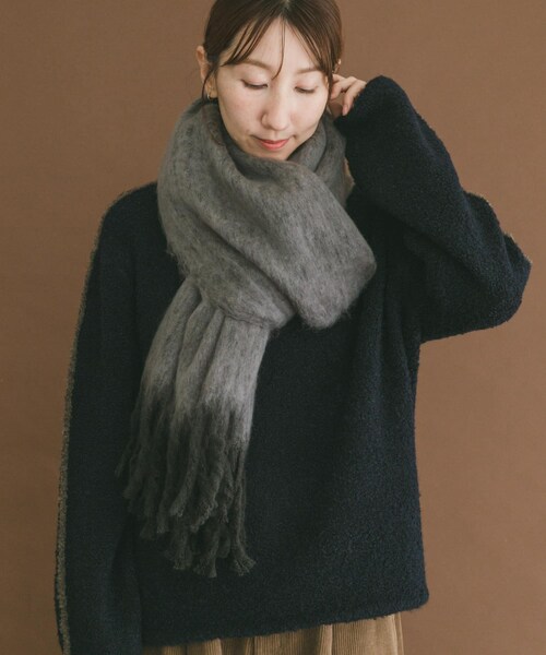 ITEMS URBANRESEARCH（アイテムズ アーバンリサーチ）の「ソフトブークレストール（マフラー・レディース・GRY/BRN/MNT・-）」の8枚目の写真