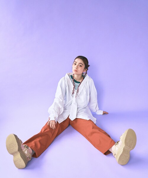 THE GOODLAND MARKET（ザグッドランドマーケット）の「米富繊維　KNIT SIDELINE PANTS-WOMEN（その他パンツ・レディース・44BROWN/41BEIGE/60SAX・M）」の7枚目の写真