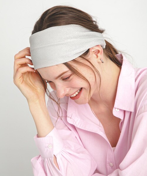 URBAN RESEARCH Sonny Label（アーバンリサーチサニーレーベル）の「ラメヘアターバン（ヘアバンド・レディース・ブラック/グレー・one）」の2枚目の写真