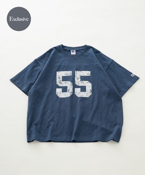 URBAN RESEARCH Sonny Label（アーバンリサーチサニーレーベル）の「『別注』Russell Athletic×Sonny Label　ナンバリングショートスリーブTシャツ（Tシャツ/カットソー・メンズ・オフ/キナリ/ブルー・M/L）」の3枚目の写真