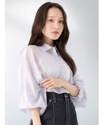 MERCURYDUO | サイドリボンギャザーシアーシャツ(シャツ/ブラウス)