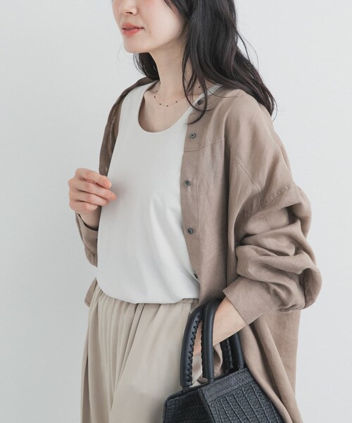 URBAN RESEARCH DOORS(アーバンリサーチドアーズ)の「異素材2WAYタンク(タンクトップ・レディース・BLACK/L.GREIGE・Free)」の10枚目の写真