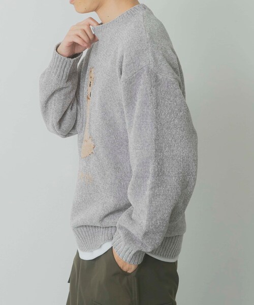ITEMS URBANRESEARCH（アイテムズ アーバンリサーチ）の「Teddy Bear モールクルーネックニット（ニット/セーター・メンズ・GRY/NVY/GRN・M/L）」の22枚目の写真