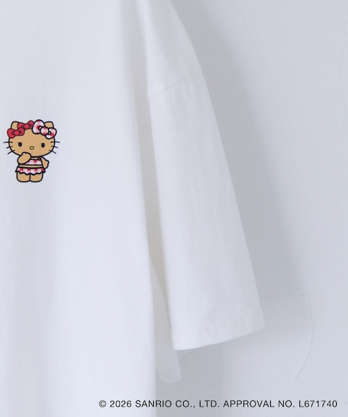 VIS(ビス)の「【HELLO KITTY×VIS】日焼けデザイン ハローキティビッグTシャツ(Tシャツ/カットソー・レディース・チャコール/ホワイト系・F)」の13枚目の写真