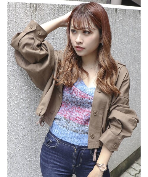 dazzlin（ダズリン）の「マルチカラーワンショルビスチェ（その他トップス・レディース・グレー/オフホワイト/ブルー/ベージュ・F）」の18枚目の写真