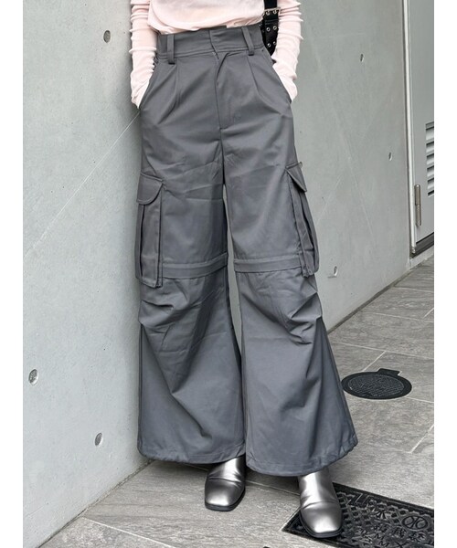 MURUA（ムルーア）の「2WAYリボンベルトカーゴパンツ（カーゴパンツ・レディース・グレー/ブラック/カーキ・1/2）」の12枚目の写真