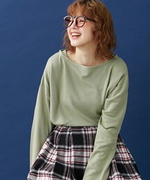 nissen | 【裏起毛】ボートネックサイドスリットプルオーバー(チュニック)