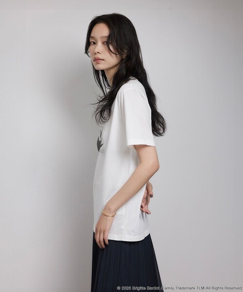 ROPE'（ロペ）の「【Brigitte Bardot×ROPE'・コラボ】プリント半袖T-shirt【洗える・洗濯耐久性・接触冷感】（Tシャツ/カットソー・レディース・ホワイト/ホワイト系・F）」の12枚目の写真