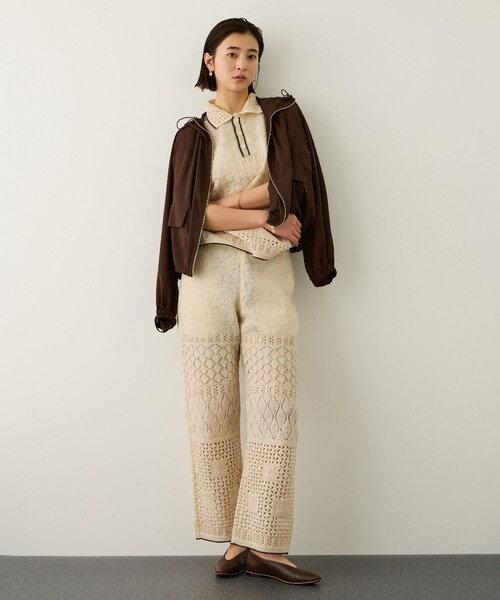 ROPE'（ロペ）の「【COOHEM(コーヘン)】SUKASHI EMBOSSED KNIT/イージーケア・セットアップ対応（ニット/セーター・レディース・キナリ/ラベンダー・F）」の19枚目の写真