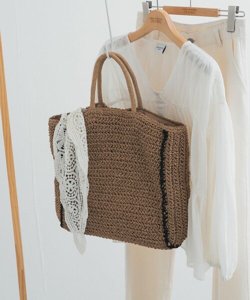 URBAN RESEARCH DOORS（アーバンリサーチドアーズ）の「ペーパートートバッグ（トートバッグ・レディース・BEIGE/BLACK・One）」の7枚目の写真