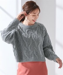 nissen | モヘヤタッチクロップドケーブルニットプルオーバー【OtonaSMILE】(ニット/セーター)