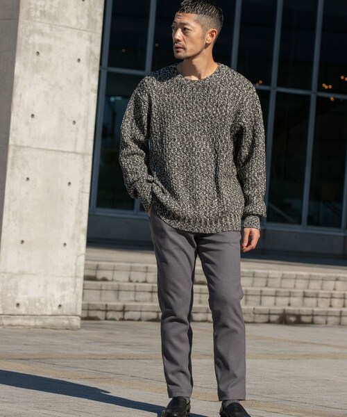URBAN RESEARCH ROSSO（アーバンリサーチロッソ）の「『WEB限定』『XLサイズあり』スラブリブクルーネックニット（ニット/セーター・メンズ・NAVY/GRAY/BLACK/BROWN・S/M/L/XL）」の10枚目の写真