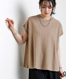 nissen | さらっとかるい綿混Aラインフレンチニットトップス【接触冷感・毛玉になりにくい】＜大きいサイズ有＞(ニット/セーター)