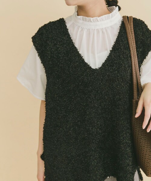 ITEMS URBANRESEARCH(アイテムズ アーバンリサーチ)の「リボンヤーンベスト(ニット/セーター・レディース・OFF/BLK/CHA・Free)」の11枚目の写真