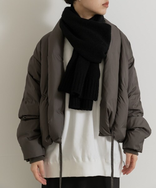 THE GOODLAND MARKET（ザグッドランドマーケット）の「cwtch　RWS Recycle Wool Scarf（マフラー・レディース・LGgray/black/mocha/L.Gray/LGcitron・one）」の9枚目の写真