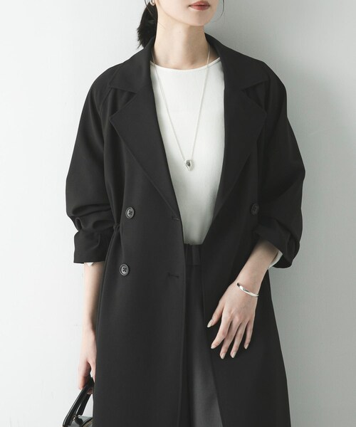 URBAN RESEARCH(アーバンリサーチ)の「『撥水/UVカット』ドロストトレンチコート(ステンカラーコート・レディース・GREGE/BEIGE/BLACK・36/38)」の5枚目の写真