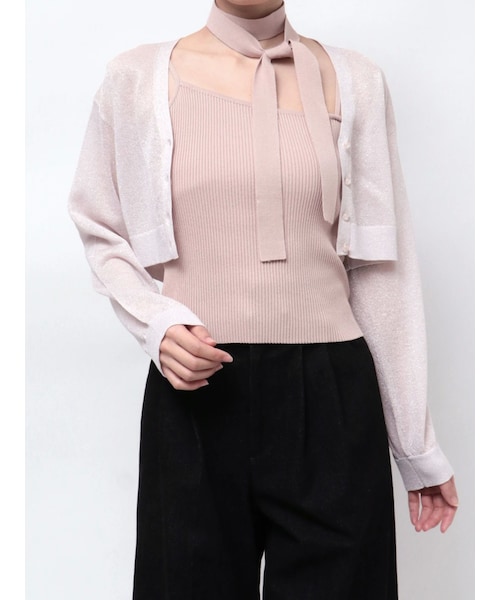 dazzlin（ダズリン）の「バイカラーアンサンブルニットトップス（ニット/セーター・レディース・ライトグレー/ピンク/ベージュ・F）」の3枚目の写真