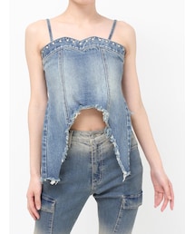 EVRIS | スタッズモチーフデニムキャミ【セットアップ着用可能】(キャミソール)