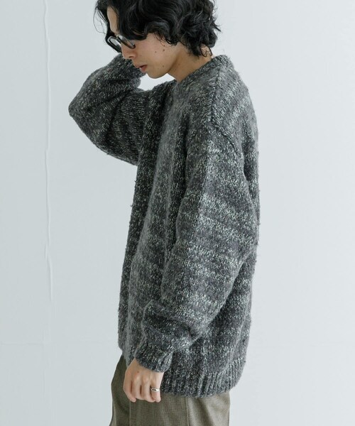 URBAN RESEARCH（アーバンリサーチ）の「URBAN RESEARCH iD　ブークレメランジニット（ニット/セーター・メンズ・GRAY/BEIGE・M/L）」の5枚目の写真