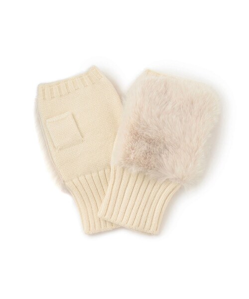 VIS（ビス）の「フィンガーレスファーアームウォーマー（手袋・レディース・キナリ/ベージュ・F）」の9枚目の写真