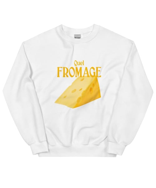 bonjour records（ボンジュールレコーズ）の「Polychrome Goods/ポリクロームグッズ Quel Fromage Sweatshirt（スウェット・レディース・ホワイト/ブルー系・L/M/XL）」の2枚目の写真