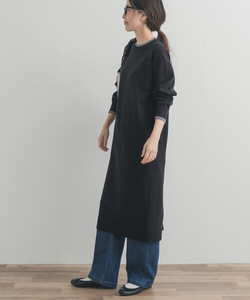 URBAN RESEARCH DOORS（アーバンリサーチドアーズ）の「バイカラーKNITワンピース（ワンピース・レディース・CHARCOAL/BLACK・Free）」の7枚目の写真