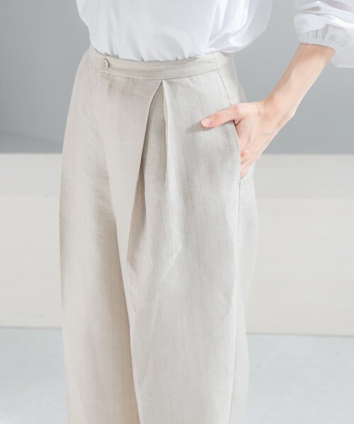 URBAN RESEARCH ROSSO（アーバンリサーチロッソ）の「ラメリネンストライプワイドパンツ（その他パンツ・レディース・BEIGE/CHARCOAL・36/38）」の18枚目の写真