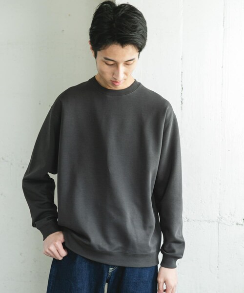 URBAN RESEARCH DOORS（アーバンリサーチドアーズ）の「シルケットダンボールロングスリーブTシャツ（Tシャツ/カットソー・メンズ・WHITE/BROWN/CHARCOAL・M/L）」の2枚目の写真