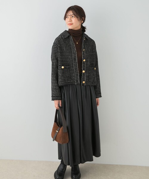 URBAN RESEARCH ROSSO（アーバンリサーチロッソ）の「F by ROSSO　ベロアツイードジャケット（テーラードジャケット・レディース・GRAY/BLACK・FREE）」の5枚目の写真