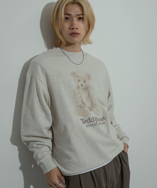 SENSE OF PLACE by URBAN RESEARCH（センスオブプレイスバイアーバンリサーチ）の「『別注』TeddyBear×SENSE OF PLACE　テディベアクルーネックスウェット（スウェット・メンズ・NAVY/OATMEAL/MINT・M/L）」の7枚目の写真