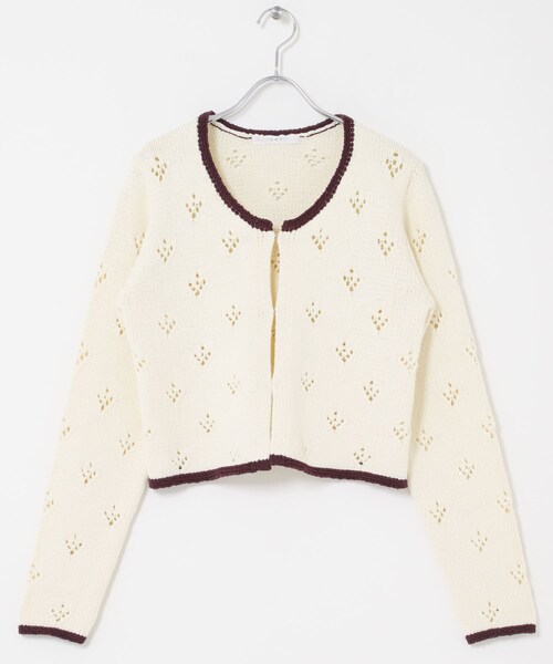 KBF（ケイビーエフ）の「アイレットコンパクトカーディガン（カーディガン/ボレロ・レディース・IVORY/CHARCOAL・One）」の12枚目の写真