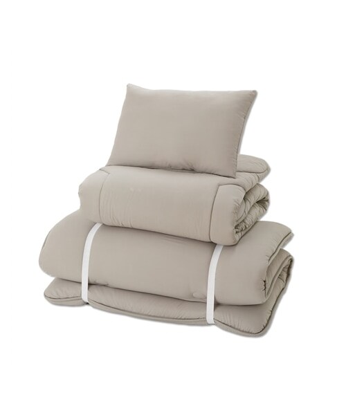 nissen（ニッセン）の「ボリュームアップ布団３点セット(しっかりウレタン・抗菌防臭・防ダニわた入り)（寝具・メンズ・グレージュ・厚み14cm・和式用シングル3点）」の2枚目の写真