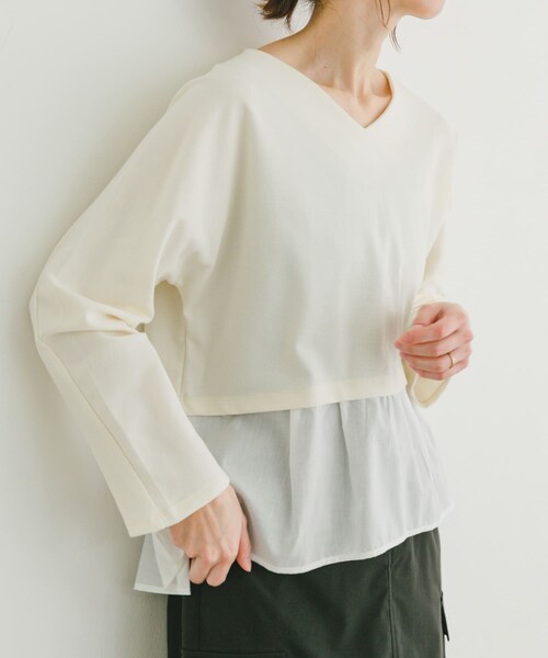 ITEMS URBANRESEARCH（アイテムズ アーバンリサーチ）の「カットミラノドッキングプルオーバー（Tシャツ/カットソー・レディース・BORDER/OFF/BLK・FREE）」の7枚目の写真