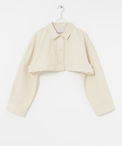 LAATO（ラート）の「denim pocket jacket（カバーオール・レディース・インク/クリーム・FREE）」の5枚目の写真