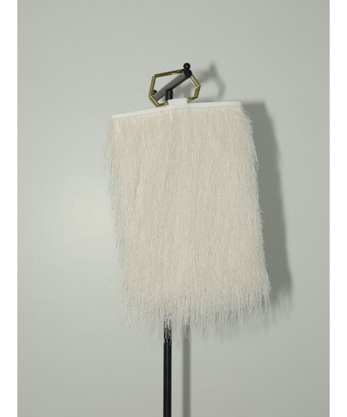 ELENDEEK(エレンディーク)の「2WAY FRINGE BAG(ハンドバッグ・レディース・オフホワイト/ブラック・F)」の3枚目の写真