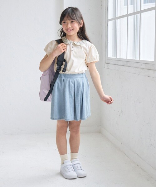 ROPE' PICNIC（ロペピクニック）の「【KIDS/キッズ】プチフラワー衿付きトップス/セットアップ対応（Tシャツ/カットソー・キッズ・ブラック/オフホワイト・L/M/S）」の18枚目の写真