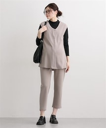 QUNTSTYLE | 【マタニティウェア・授乳服】カットソーポンチ　フォーマルセットアップ（前後2WAYベスト＋パンツ）（産前・産後）(マタニティウェア/グッズ)