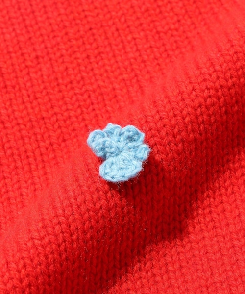 ADAM ET ROPE'（アダムエロペ）の「【JOHN MASON SMITH/ジョン メイソン スミス】5G WOOL HOOD MUFFLER FLOWER（マフラー・メンズ・ブラック/レッド/ピンク・F）」の9枚目の写真