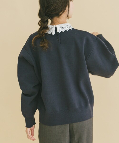 ITEMS URBANRESEARCH（アイテムズ アーバンリサーチ）の「衿レーススウェットライクニット（ニット/セーター・レディース・GRY/NVY/IVO・Free）」の19枚目の写真