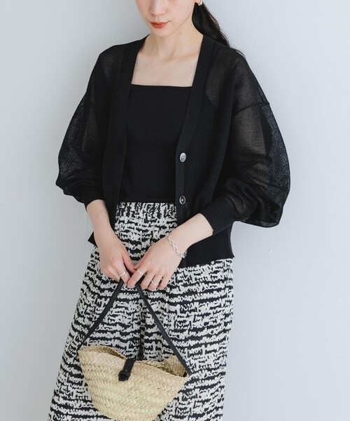 URBAN RESEARCH（アーバンリサーチ）の「new basic　リネン混スポンディッシュニットカーディガン（カーディガン/ボレロ・レディース・GRAY/LIME/BLACK・FREE）」の8枚目の写真