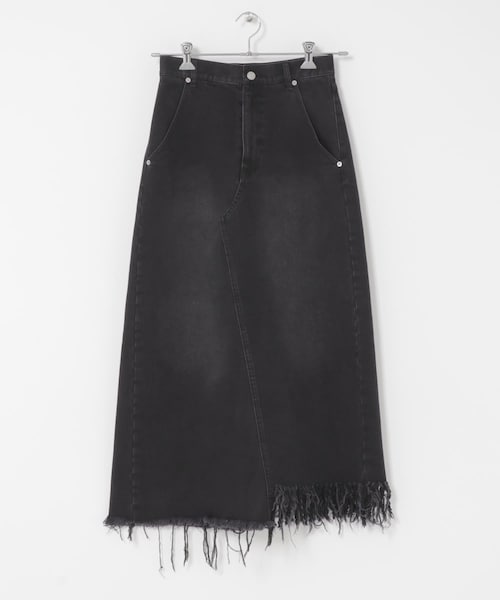 KBF(ケイビーエフ)の「アシメフリンジデニムスカート(デニムスカート・レディース・L.BLUE/BLACK・One)」の11枚目の写真