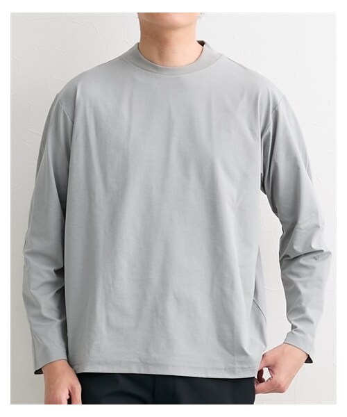 nissen（ニッセン）の「背中が蒸れにくい背面メッシュ衿高長袖Tシャツ(吸汗速乾・ストレッチ)（Tシャツ/カットソー・メンズ・オフホワイト/グレー/黒・M/L/LL/3L/4L/5L/6L）」の17枚目の写真