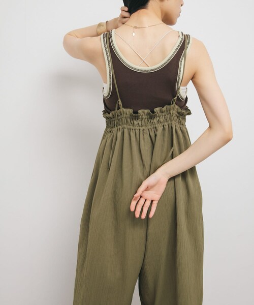 KBF（ケイビーエフ）の「バイカラータンクトップ（タンクトップ・レディース・L.BEIGE/BLUE GRAY/D.BROWN・one）」の6枚目の写真